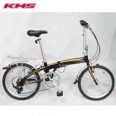 KHS-功學社 TF20A-H7 折疊單車20吋輪徑7速-黑黃