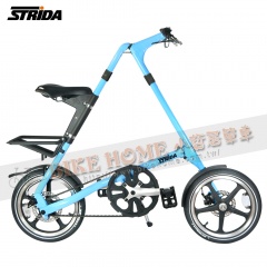STRIDA速立達 外銷版-16吋LT版折疊單車皮帶碟剎三角形折疊單車-壓克力淺藍(薄荷藍)