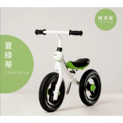 DOSWE ROLLY bike 專利二合一兒童平衡學習車 -烤漆版含踏板-綠白-夏綠蒂