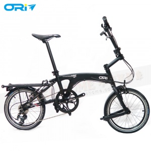 ORI M10 16吋10速鋁合金折疊單車(含後貨架)-陽極噴沙黑