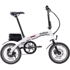 oullon歐龍 E16-1小紅隼 16吋單速鋁合金碟煞電動輔助折疊自行車-經典白