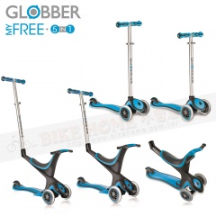 Globber哥輪步-五合一兒童滑板車/滑步車/學步車/三輪設計/適1~6歲/轉向鎖定/踏板/限50公斤-淺藍
