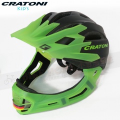 CRATONI C-Maniac德國全罩式兒童安全帽-果凍綠(BLACK-LUCENTGREEN MATT:112417C1)