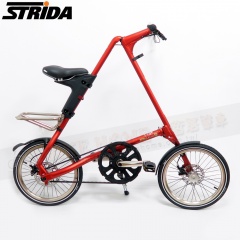 STRIDA速立達 2017 18吋EVO版折疊單車(碟剎)內變3速皮帶碟剎三角形折疊單車-霧紅色