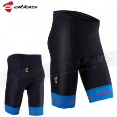 Atlas 5分車褲(HJ-7801)/涼感透氣網車褲(30~38°炎夏)/專利5代3D立體囊袋褲墊-男-黑接藍