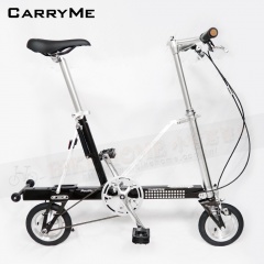 Carry2017-CarryMe SD 8"單速鋁合金折疊車/後鼓剎/白連桿/黑前叉及可拆式黑後叉/輔助輪 (珍珠黑)