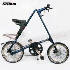 STRIDA速立達 2017 18吋EVO版折疊單車(碟剎)內變3速皮帶碟剎三角形折疊單車-霧藍色