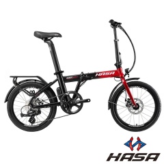 HASA SEF20 20吋8速5段電動輔助碟煞折疊單車-漸層紅/黑