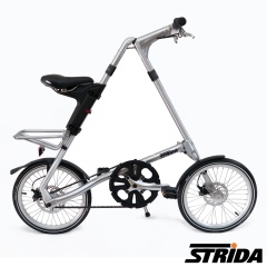 STRIDA速立達 2022 18吋SX外銷版碟煞折疊單車/三角形折疊單車-拉絲銀