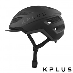 KPLUS安全帽 C系列城市休閒RANGER-霧黑色(K-C003-BK-L)(含LED警示燈&前額遮陽帽簷)