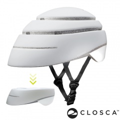 CLOSCA LOOP西班牙自行車折疊安全帽-白白-M