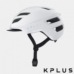 KPLUS安全帽 C系列城市休閒RANGER THUNDER-霧白(K-C003-WT)(含LED警示燈&前額遮陽帽簷)