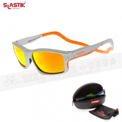 SLASTIK METRO-FIT-001 時尚舒適系列前扣式磁框太陽眼鏡-Fresh Sliver銀/橘