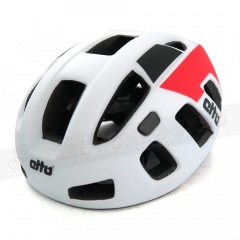 etto-LEVEL 挪威全新空力帽/自行車用安全帽/磁鐵扣環/消光白紅黑-L/XL(57-62cm)