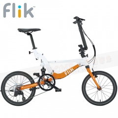 FLIK EZ V9 雙色鋁合金9速後避震折疊單車/18吋輪/U把/橘(上管白)
