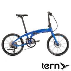 Tern2021 Verge P10 (00)鋁合金碟煞折疊車/22吋輪(451)10速-藍底/藍標(黃線)