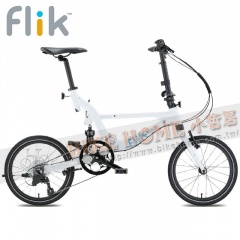 FLIK EZT9 18吋鋁合金9速後避震折疊單車/純淨白
