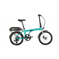 HASA 2022電動輔助自行車HALO碟煞折疊單車(20吋/8速/後輪電機250W/36V14Ah)-湖水綠-升級版