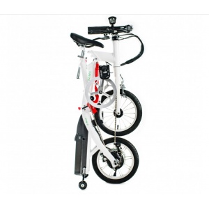 LEKUMA 樂酷馬E-Ride Plus-14吋(後驅單速)鋁合金電動折疊自行車-白色(閃電標章)