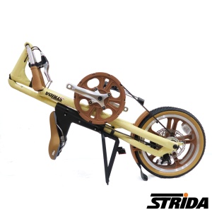 英國STRiDA速立達 LT版16吋單速碟剎/皮帶傳動/折疊後可推行/三角形單車-奶油
