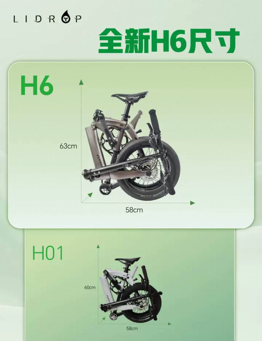 Lidrop一丁點 H6 PRO長軸版-海灣藍(基本色) 16吋(305)6速機械碟煞碳纖折疊單車