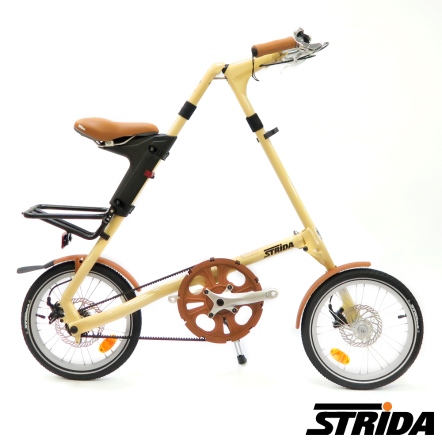 STRIDA速立達 外銷版16吋5.0版M把 鋁合金折疊單速單車(碟剎)-奶油色
