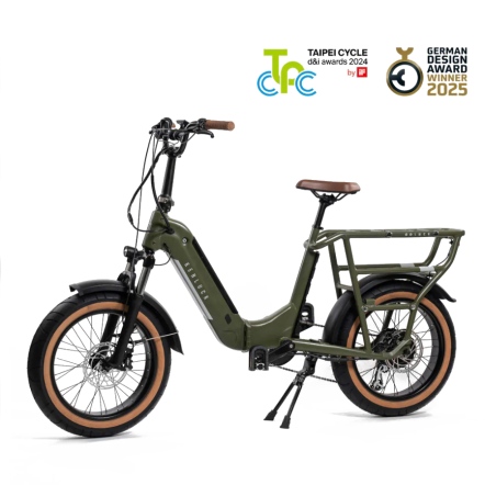 KENLUCK墾樂 GOLUCK 20吋胖胎碟煞折疊電動輔助自行車-霧軍綠(此為貴重商品,出貨日將有客服電聯)