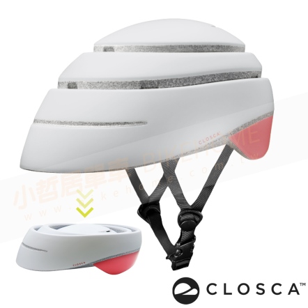 CLOSCA LOOP西班牙自行車折疊安全帽-白桃紅-M(頭圍:56~58CM)(PEARL/CORAL)