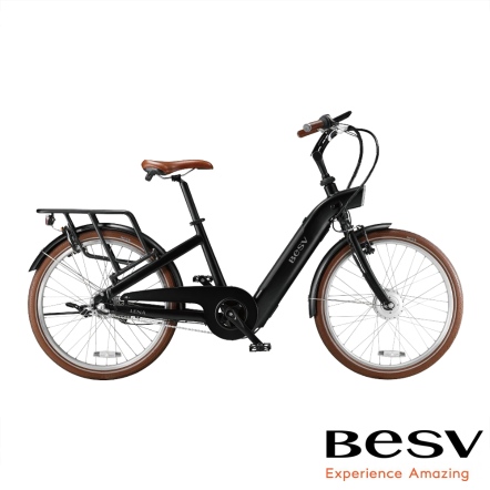 BESV CF1-LENA 24吋內變3速3段電輔鋁合金城市通勤淑女親子單車E-Bike電輔車-消光黑